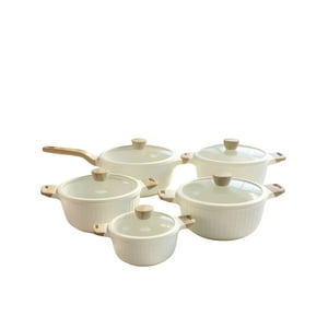 Genérico - Set De Ollas De Cocina 5 Piezas Blanco