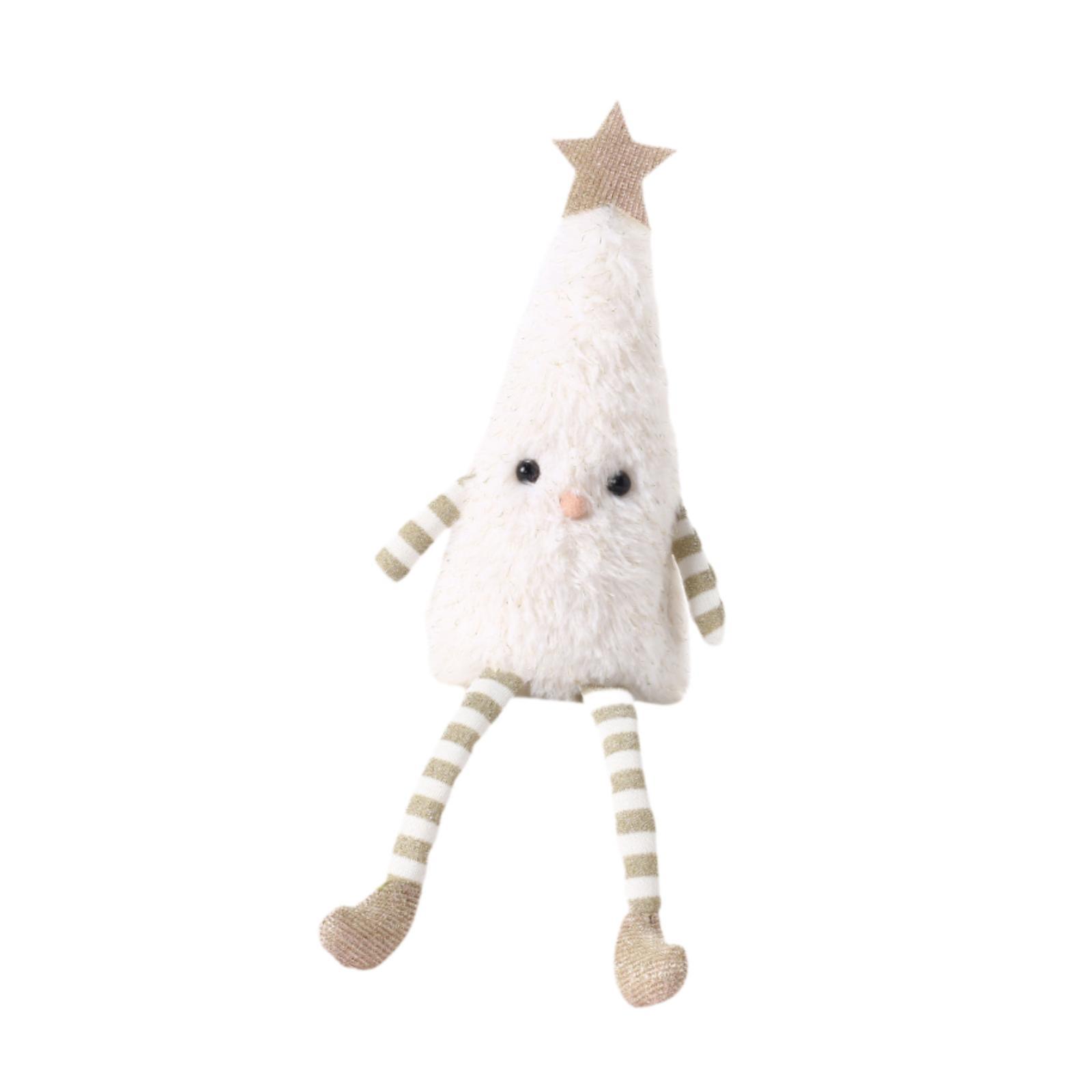 Magideal - Muñeco De Peluche Para Árbol De Navidad, Regalo De Navidad, Adorno Divertido, Bonita Decoración Navideña Para Festival, Dormitorio, Mesa De Fiesta En Blanco