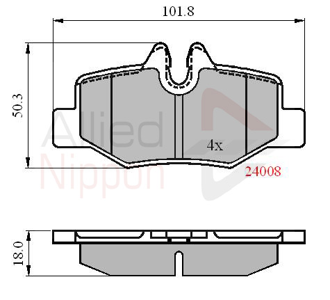 Pastillas Freno Para Auto Allied Nippon Adb01306