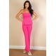 thumbnail image 5 of Conjunto De Top Bandeau Con Abertura Lateral Acanalada Y Pantalones Acampanados, 5 of 5