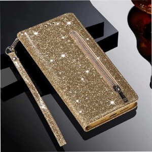 Funda Para Foxdock Elegante Funda Samsung Galaxy A05S Glitter Con Cremallera-Ideal Para El Uso Diario