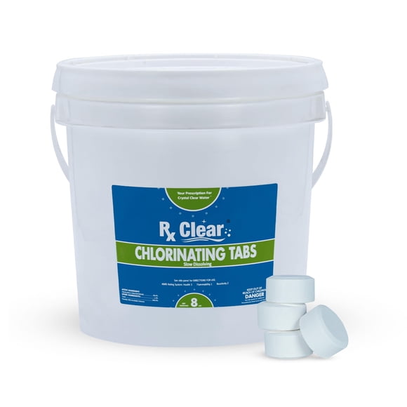 Tabletas de cloro estabilizado Rx Clear de 1" protegidas contra rayos UV, 3,5 kg