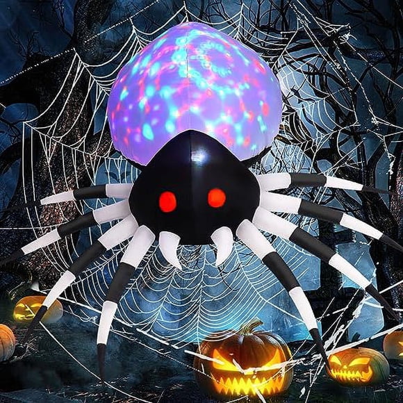 Araña inflable de Halloween de 1,8 m con luces LEDshow GOOSH