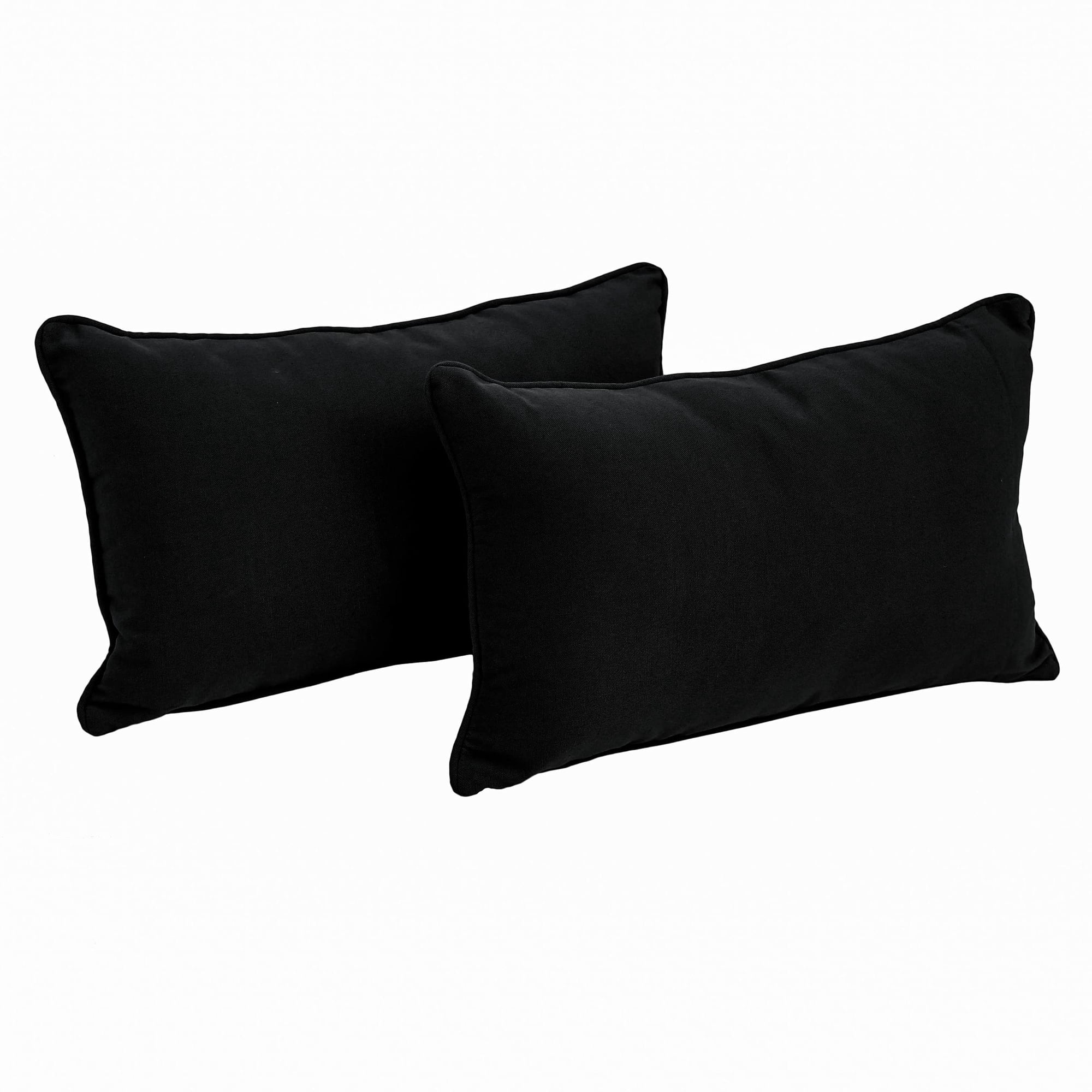 Almohadas De Respaldo Blazing Needles De Sarga Sólida Negra (2)