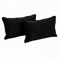Almohadas De Respaldo Blazing Needles De Sarga Sólida Negra (2)