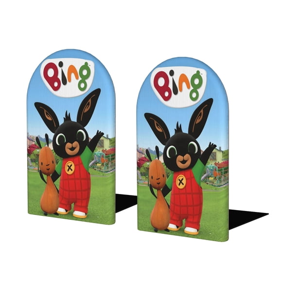 Bing Sujetalibros decorativos temáticos, tope para estantería con base antideslizante, uso dual para hogar y oficina - 2 piezas