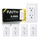 thumbnail image 1 of Toma de corriente GFCI Faith 20 A Pack de 5 unidades, Blanco con LED y Autoprueba, 1 of 6