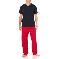 Conjunto De Pijama Tommy Hilfiger, Set De Dormir De Popelina Para Hombre