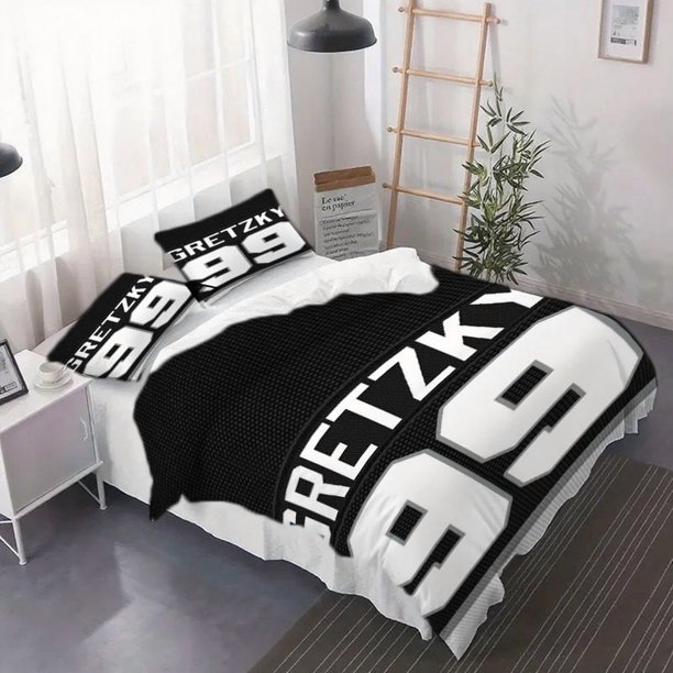 3pcs Gretzky 99-Themed Duvet Cover Set - Includes Duvet Cover And Pillowcases (No Pillow Inserts) Suitable for Bedroom Or Dorm Use.