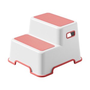 Magideal - Taburete Escalonado Para Niños Pequeños, Taburete Para Ir Al Baño, Taburete Escalonado, Estructura Trapezoidal Versátil Y Duradera, Taburete De Baño A Rojo