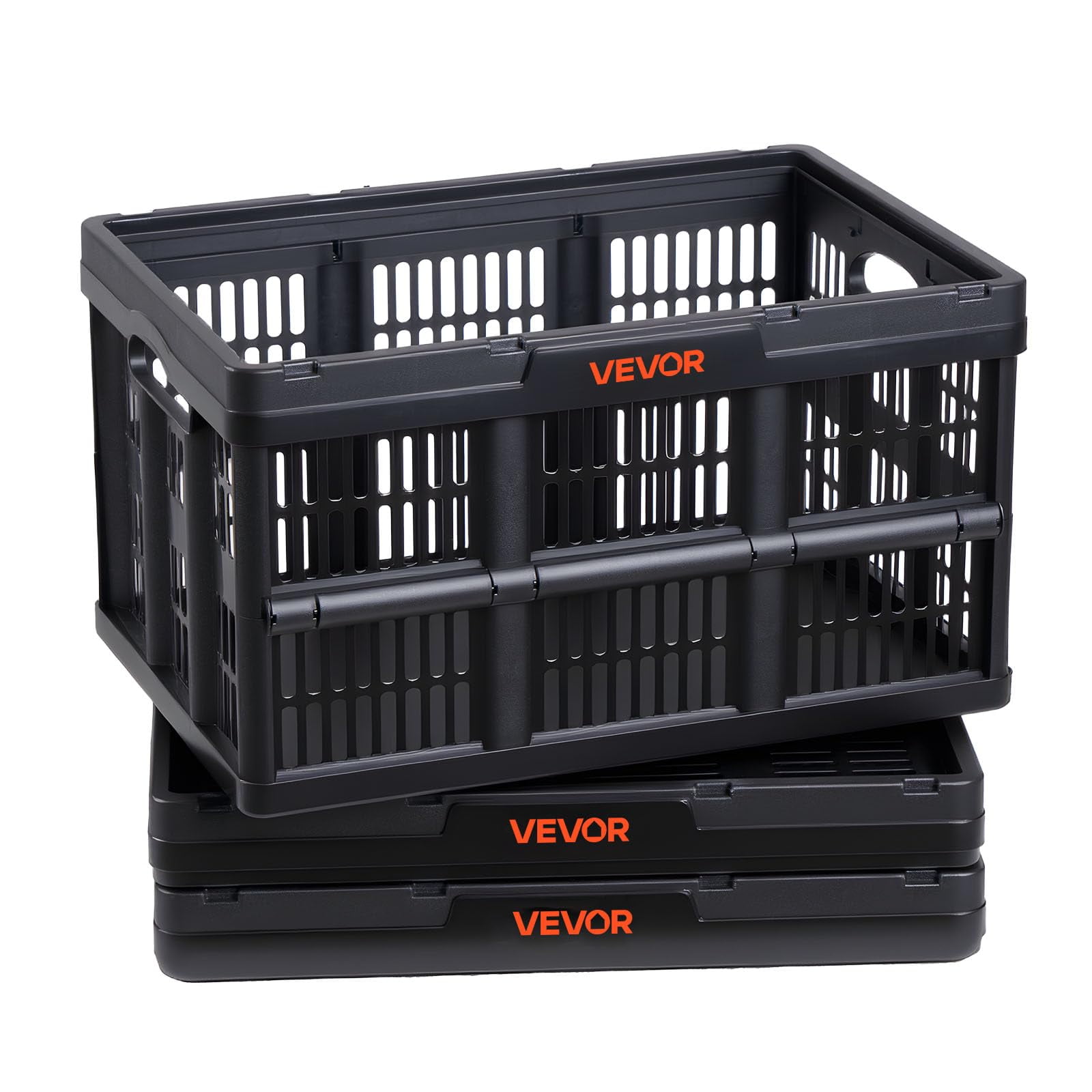 Contenedores De Almacenamiento Plegables Vevor De 45 Litros, 3 Paquetes Con Asas De 15 Kg