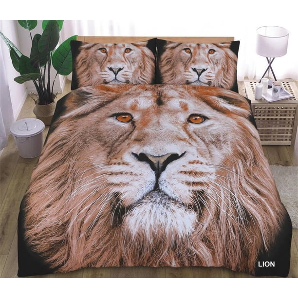Amazing Animal Print Quilt Duvet Cover Set Kids Pillowcase Soft 3-Piece Bedding Set