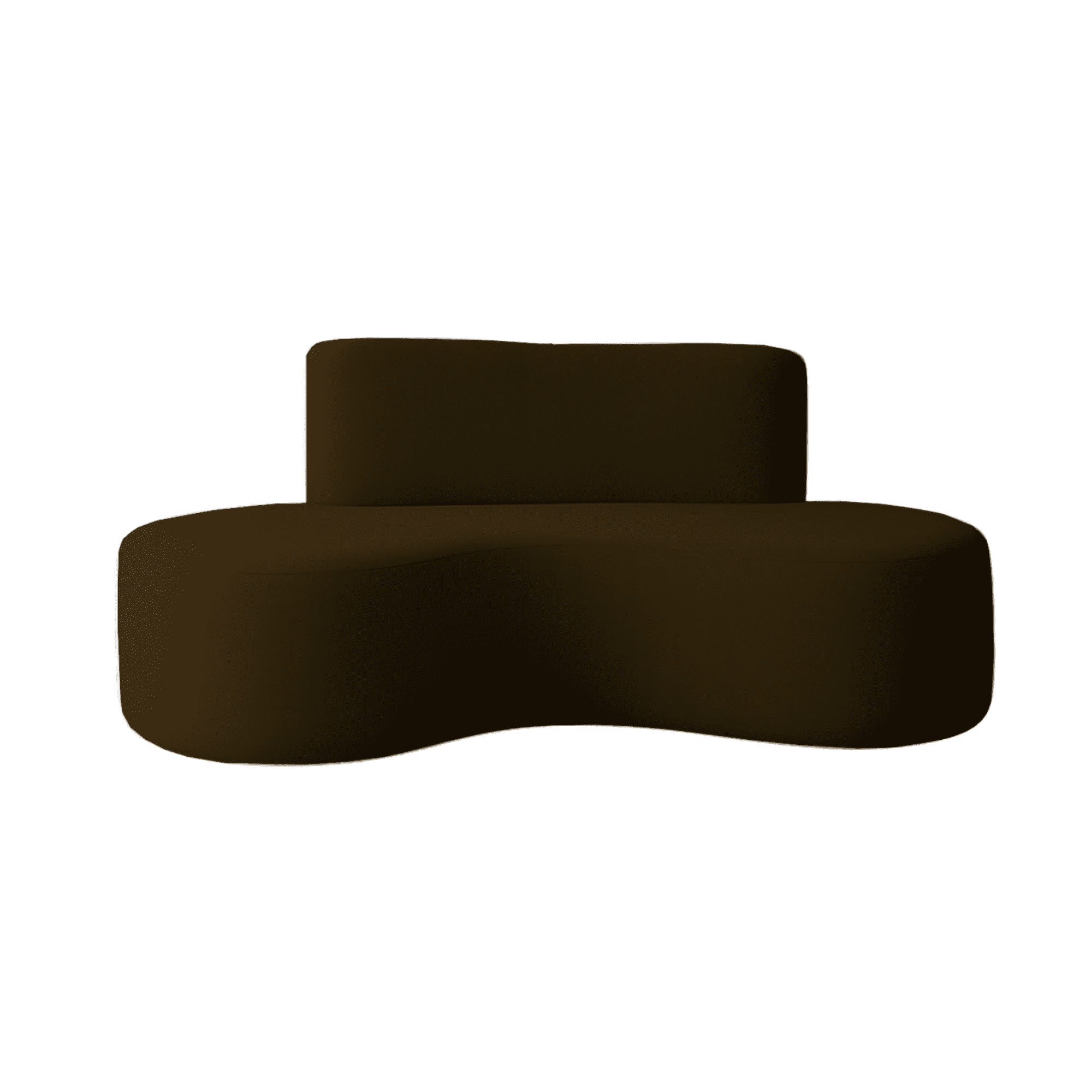 Mueblart - Sofá Curvo Moderno 4 Cuerpos Felpa Café