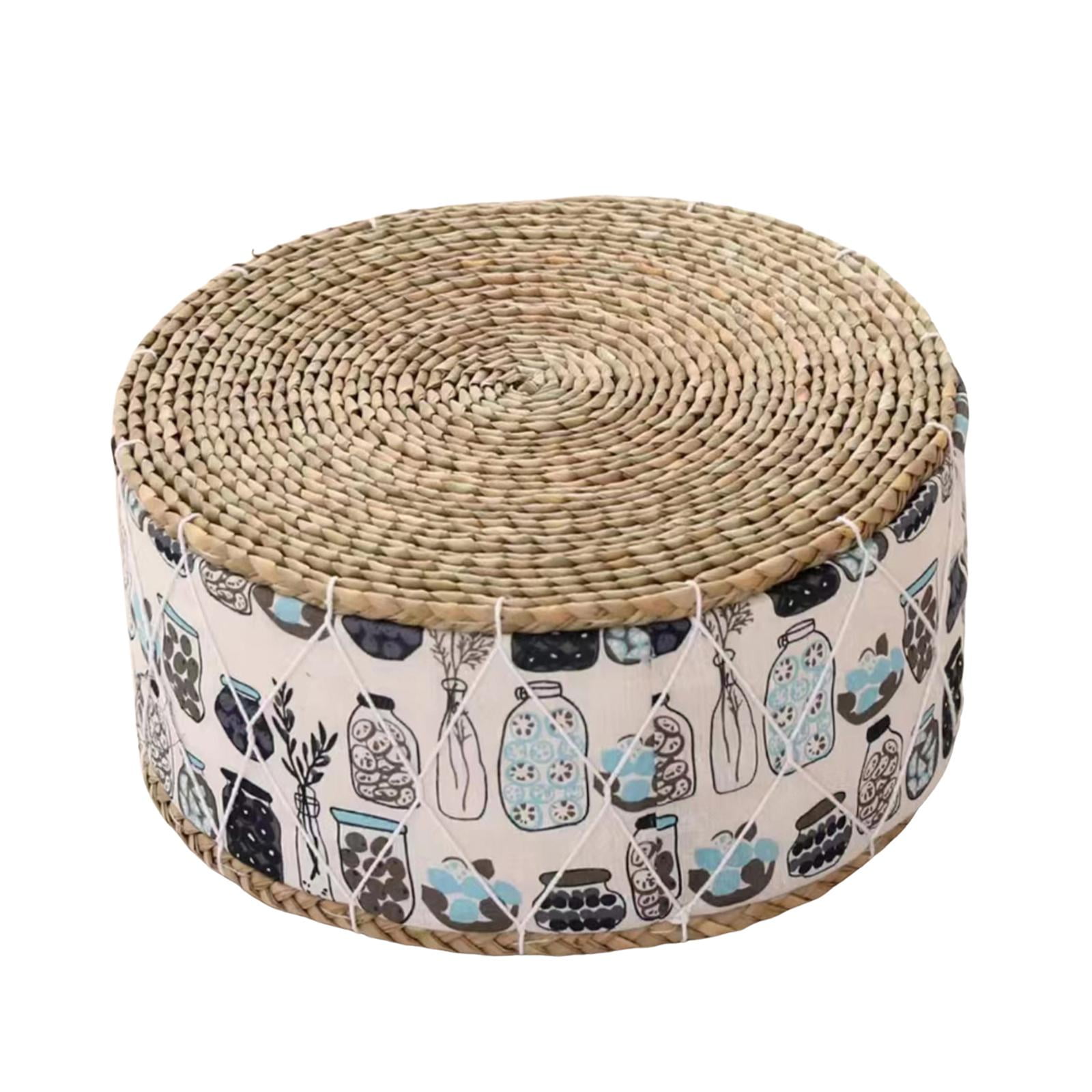 Magideal - Cojín De Meditación, Cojín De Asiento, Cojín De Suelo De Tatami, Cojín Para Sentarse, Tapete De Suelo De Tatami Tejido, Cojín De Suelo Para Decoración Patrón De Jarrón