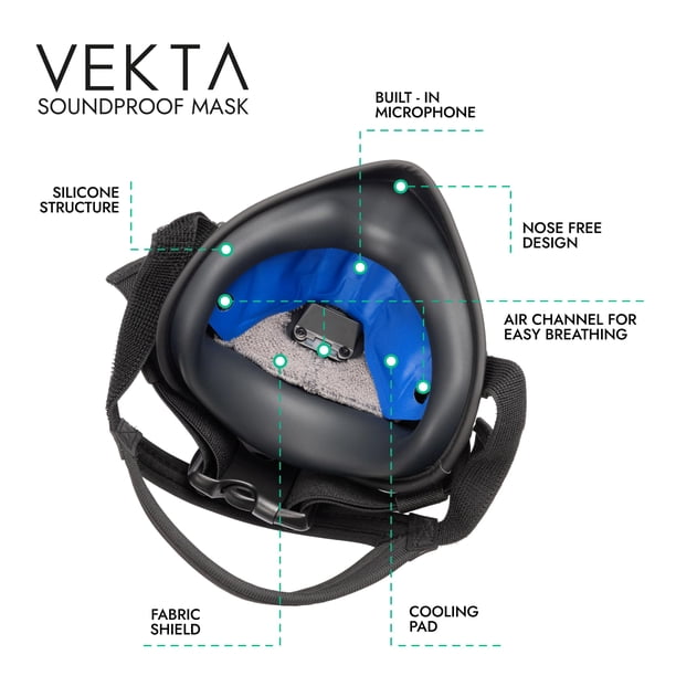 Máscara insonorizante para gaming METADOX VEKTA con micrófono de