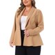 thumbnail image 4 of Agnes Orinda Chaquetas de Talla Grande para Mujer con Cuello de Chal, Botones, Casual, Traje de Trabajo, Chaqueta Peplum 1X Caqui, 4 of 7