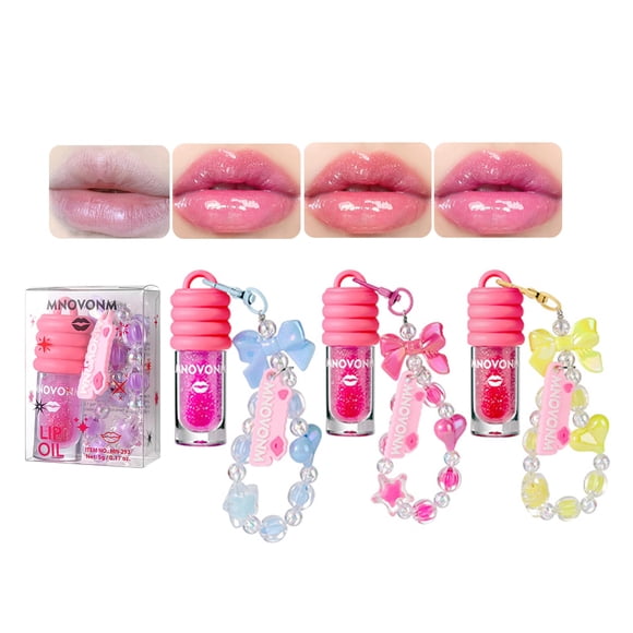 Brillo Labial DENESTUP – Set de 3 Piezas con Pulsera Cambiadora de Color