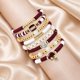 thumbnail image 2 of Pulsera Artlunar de Fútbol Apilable Burdeos/Blanca, 2 of 6