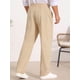 thumbnail image 3 of INSPIRE CHIC Pantalones de Playa de Lino de Verano Transpirables para Hombre con Cintura de Cordón 28 Caqui, 3 of 5