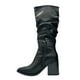 thumbnail image 3 of Bota de Mujer color Negro Caña Alta con Diseño Arrugado y, 3 of 5