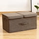 thumbnail image 5 of Cajas de almacenamiento con tapa y asa, contenedores organizadores plegables para ropa de cama, cestas cúbicas con divisor extraíble para el hogar, dormitorio, armario, oficina., 5 of 6