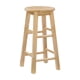 thumbnail image 1 of Taburete Linon Natural con asiento redondo de 24 pulgadas, 1 of 9