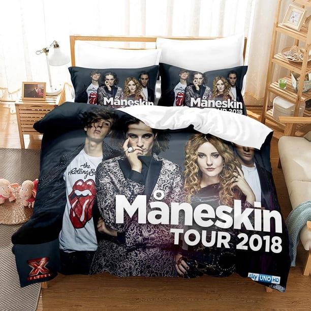 ed Maneskin Bedding Set Pillowcase Duvet Cover Double Adult Boys Bedclothes Quilt Cover