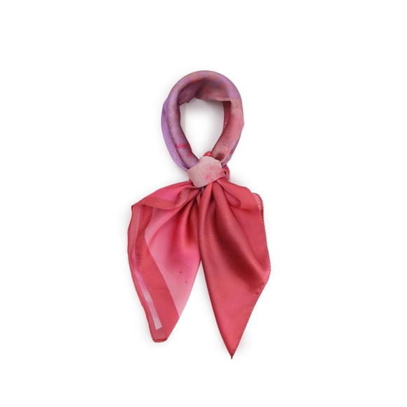 Pañuelo tipo seda 70 x70 estampado pintura casual elegante fucsia Talla Única
