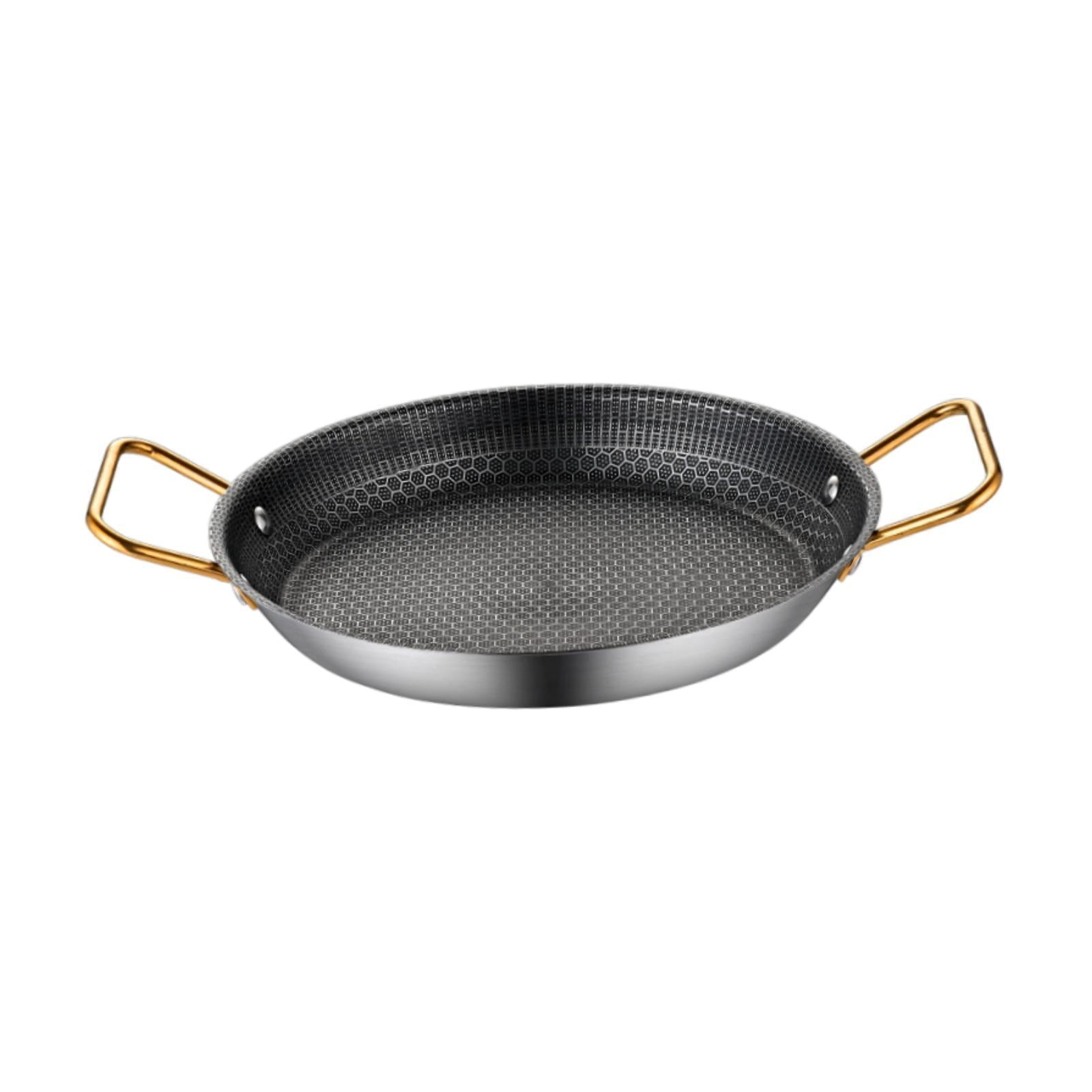 Magideal - Sartén De Panal De Acero Inoxidable, Sartén Antiadherente Con Asa, Sartén Para Tortilla, Sartén Para Cangrejos Y Mariscos Para Cangrejos Al Aire Libre 28cm