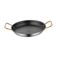 Magideal - Sartén De Panal De Acero Inoxidable, Sartén Antiadherente Con Asa, Sartén Para Tortilla, Sartén Para Cangrejos Y Mariscos Para Cangrejos Al Aire Libre 28Cm