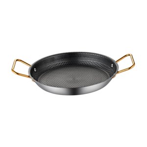 Magideal - Sartén De Panal De Acero Inoxidable, Sartén Antiadherente Con Asa, Sartén Para Tortilla, Sartén Para Cangrejos Y Mariscos Para Cangrejos Al Aire Libre 28Cm