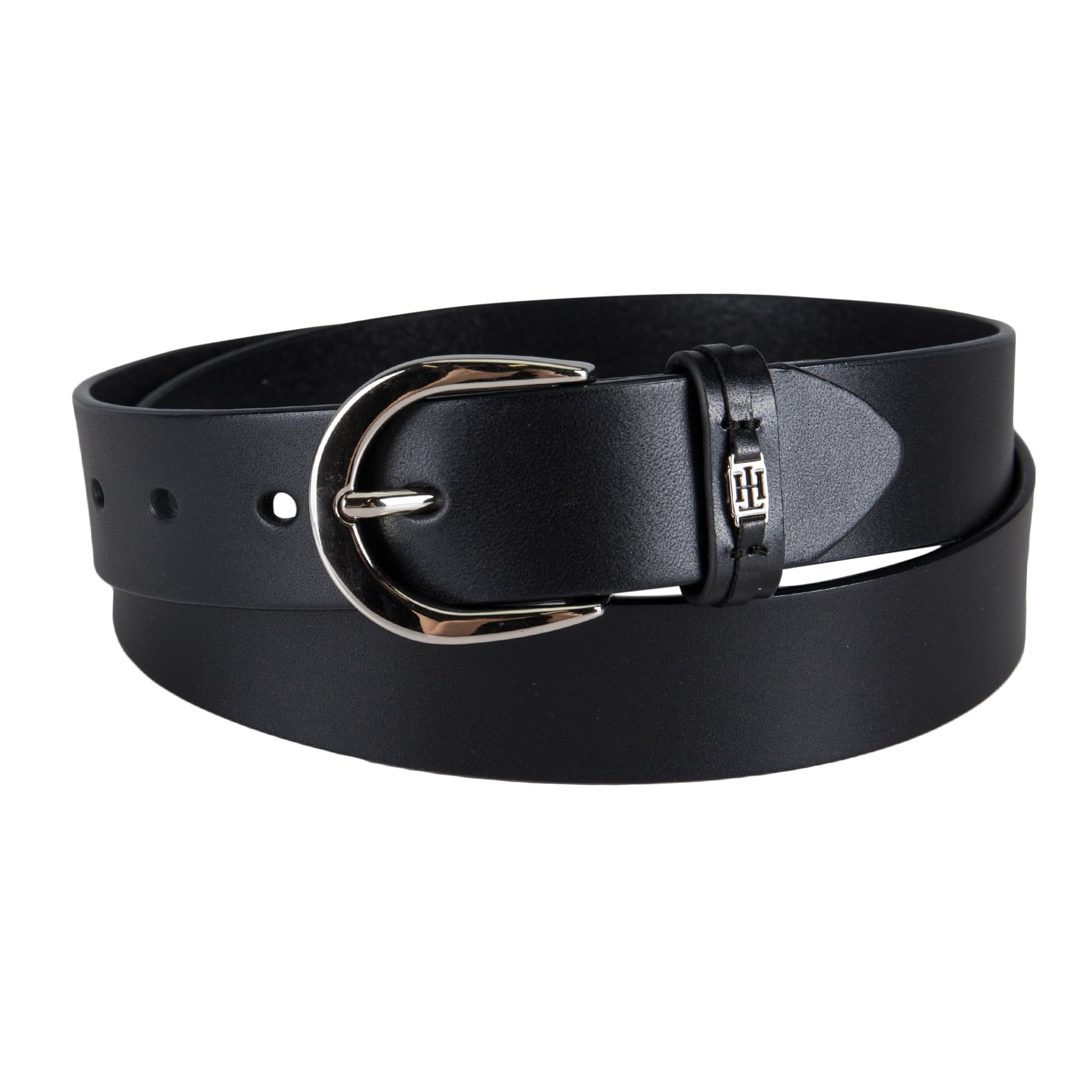 Cinturón Para Jean Tommy Hilfiger 35mm Hebilla Plateada Negro