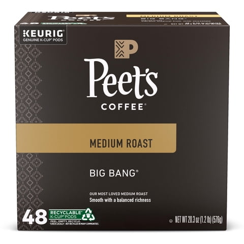 Peet'S Coffee - Cápsulas De Café Peet'S Big Bang Medium Toast, 48 Unidades