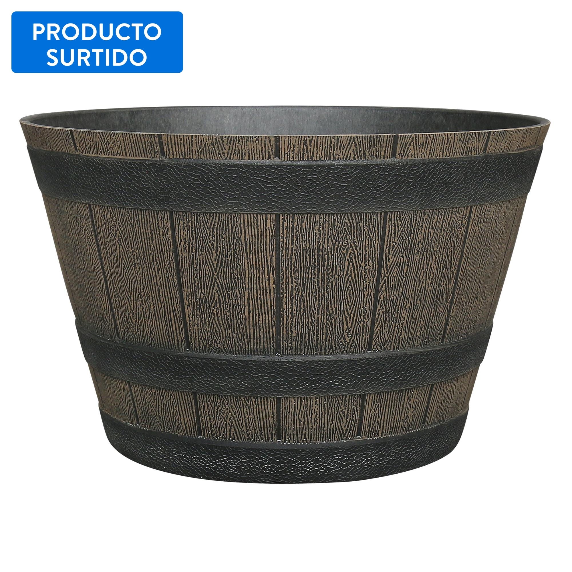 Macetero Redondo Barril De Whiskey Color Surtido Expert Gardener