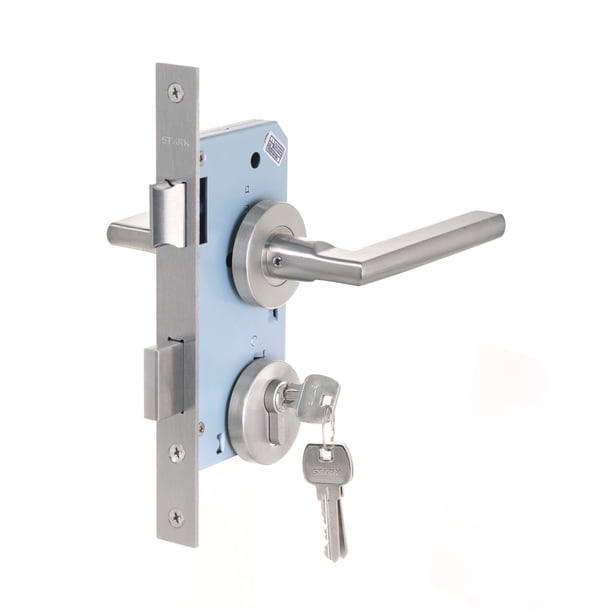 Cerradura de embutir puertas de oficinas, cocina – patio. Cilindro ambos lados. Manillas ambos lados, Modelo: MAITE. (Acero inoxidable 304). SKU: SDE200-AI.KIT.MAITE