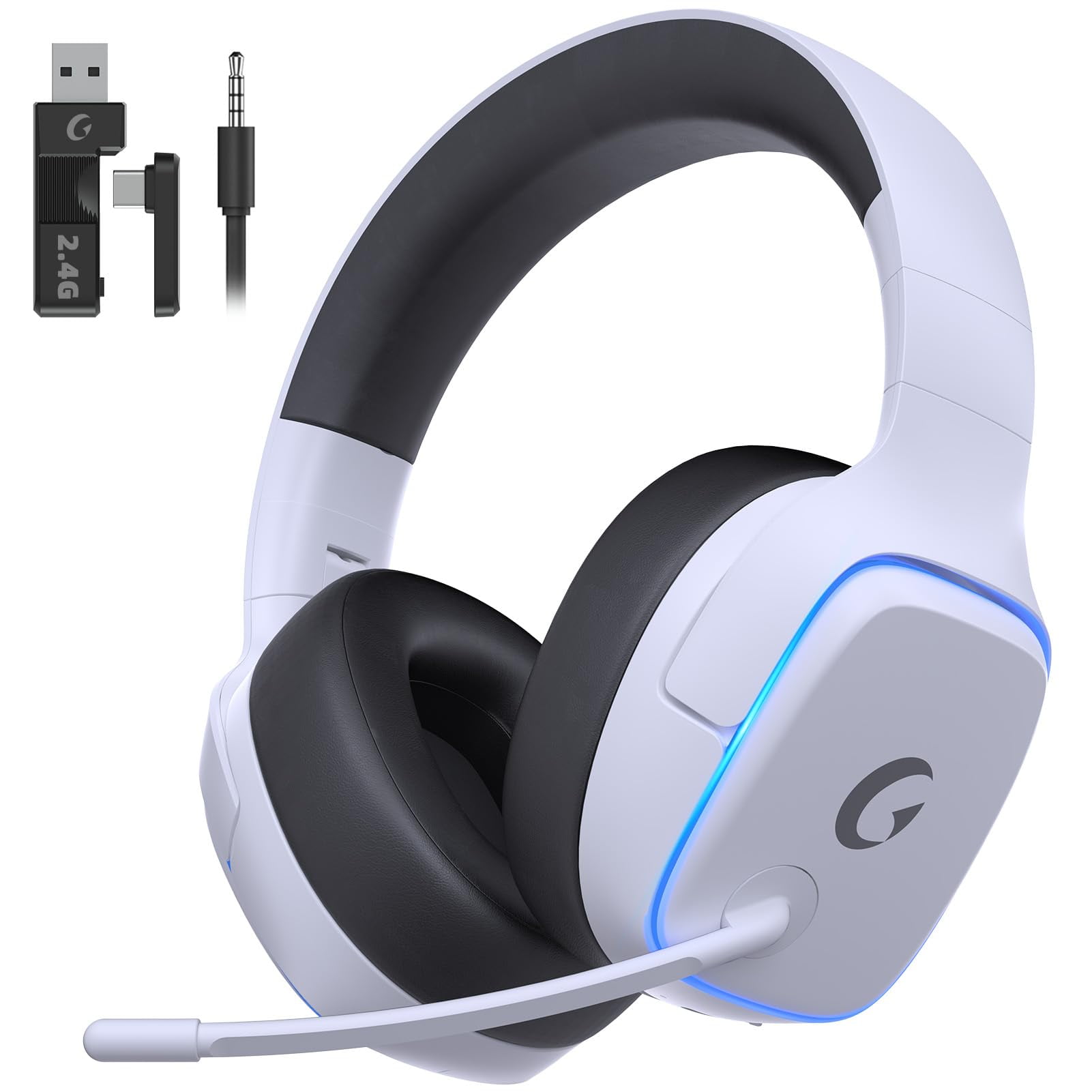 Auriculares Inalámbricos Para Juegos Gvyugke 2.4 Ghz Para Ps5, Ps4, Pc, Switch