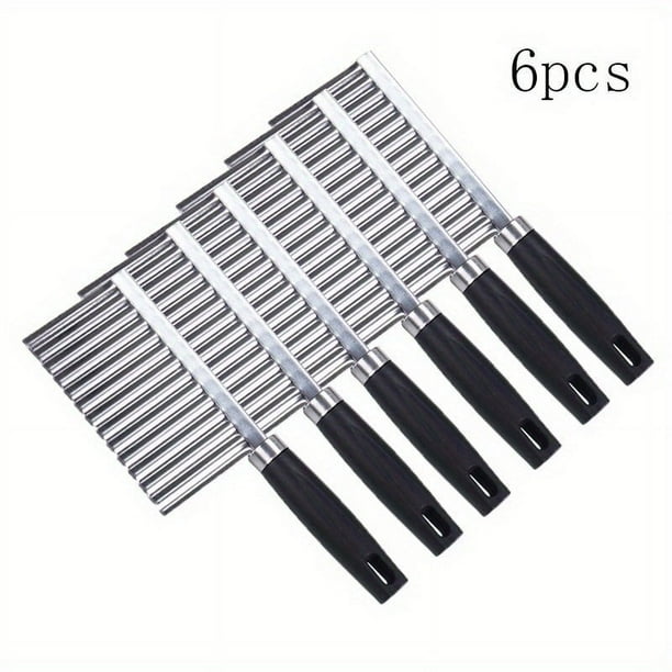 1pc Stainless Steel Potato Cucumber Wavy Edged Knife, Vegetable Slicer And Peeler For Efficient Cutting, Kitchen Gadget For Cooking And Meal Prep, Kitchen Accessories