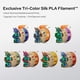 thumbnail image 3 of Filamento para impresora 3D Semdon PLA, 1,75 mm, tricolor, arcoíris, 1 kg, 3 of 6