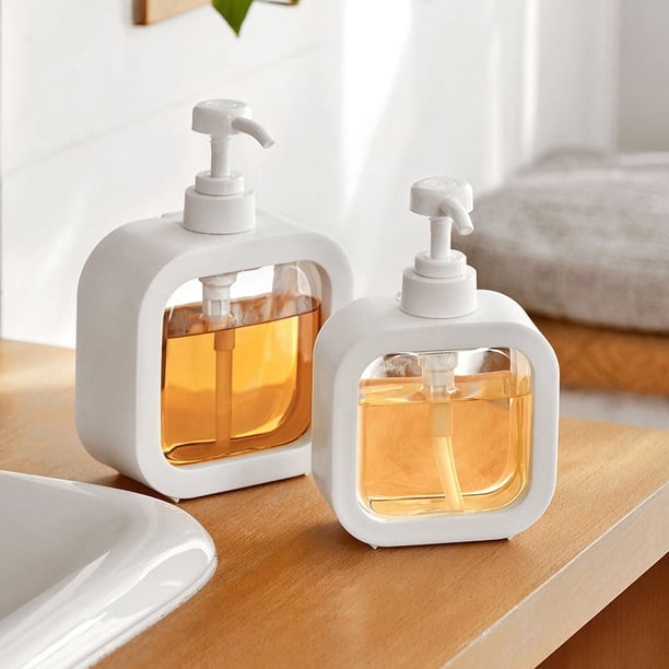 2pcs Clear Soap Dispenser Bottles, Press-type Lotion Dispenser, Large Capacity Empty Bottle, Lotion Press Bottle For Shampoo, Laundry Detergent, Shower Gel, Hand Soap