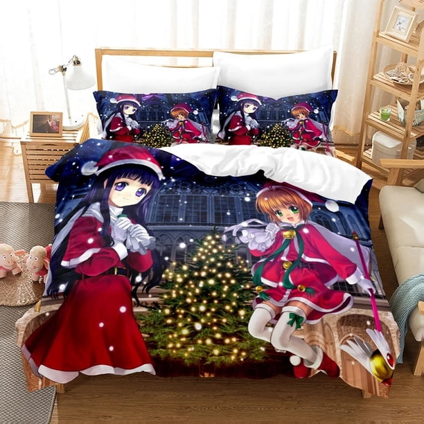 Card Captor Sakura Bedding Set Boys Girls Duvet Cover Pillowcase Bed Kids Adult