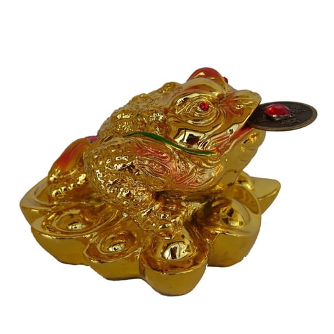 Feng Shui Import - Rana Dorada De Feng Shui Con Moneda Para Atraer Riqueza
