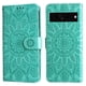 thumbnail image 1 of Funda tipo cartera FOXDOCK para Google Pixel 7 Pro , diseño girasol en relieve, cuero PU, cierre magnético, soporte y tarjetero, 1 of 5
