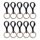thumbnail image 2 of La langosta plástica del metal 10pcs abrocha el keyring negro de la cadena del anillo dominante del gancho de la garra, 2 of 3