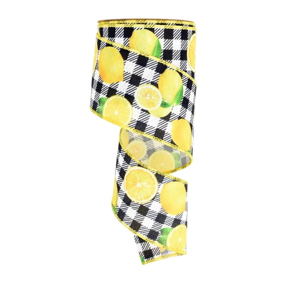 Lemons Wired Ribbon DIY Impreso Guirnalda Decoración Para El Hogar Lazos Para El Cabello Fabricación De Artesanías