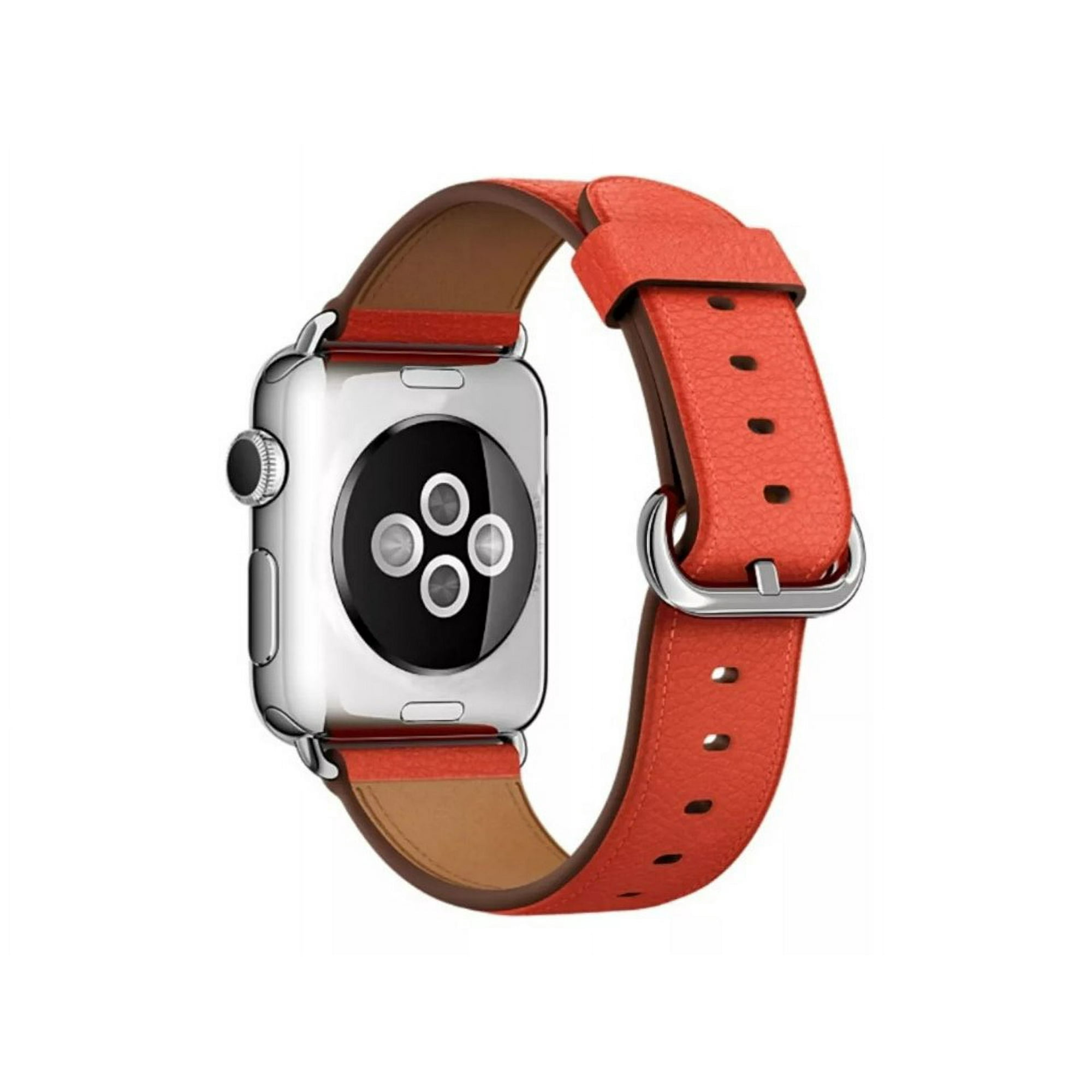 Genérico - Correa Cuero Compatible Iwatch Apple Watch 38/40/41mm Naranja