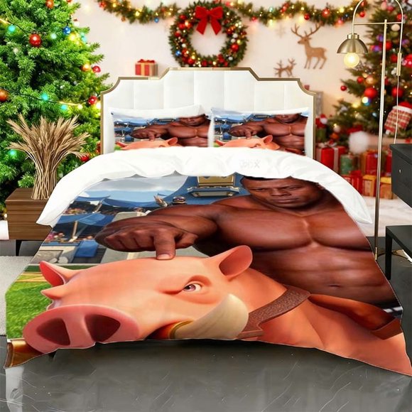 Wild Boar Knight Participant Printed Duvet Cover Set Bedding Set Duvet Cover + Pillowcases All-Season Essential for Home Bedroom and Guest Rooms Perfect Gift fo