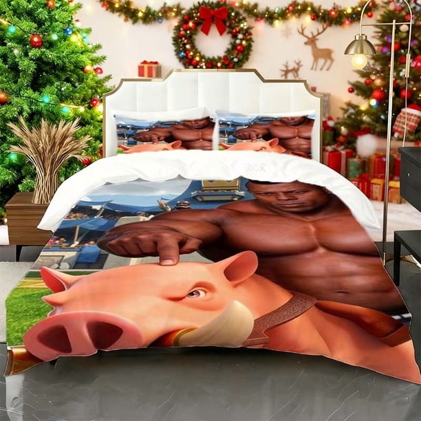 Wild Boar Knight Participant Printed Duvet Cover Set Bedding Set Duvet Cover + Pillowcases All-Season Essential for Home Bedroom and Guest Rooms Perfect Gift fo