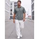 thumbnail image 2 of INSPIRE CHIC Camisa Polo Retro para Hombre de Manga Corta Verano Camisas Polo Vintage XXL Gris, 2 of 5