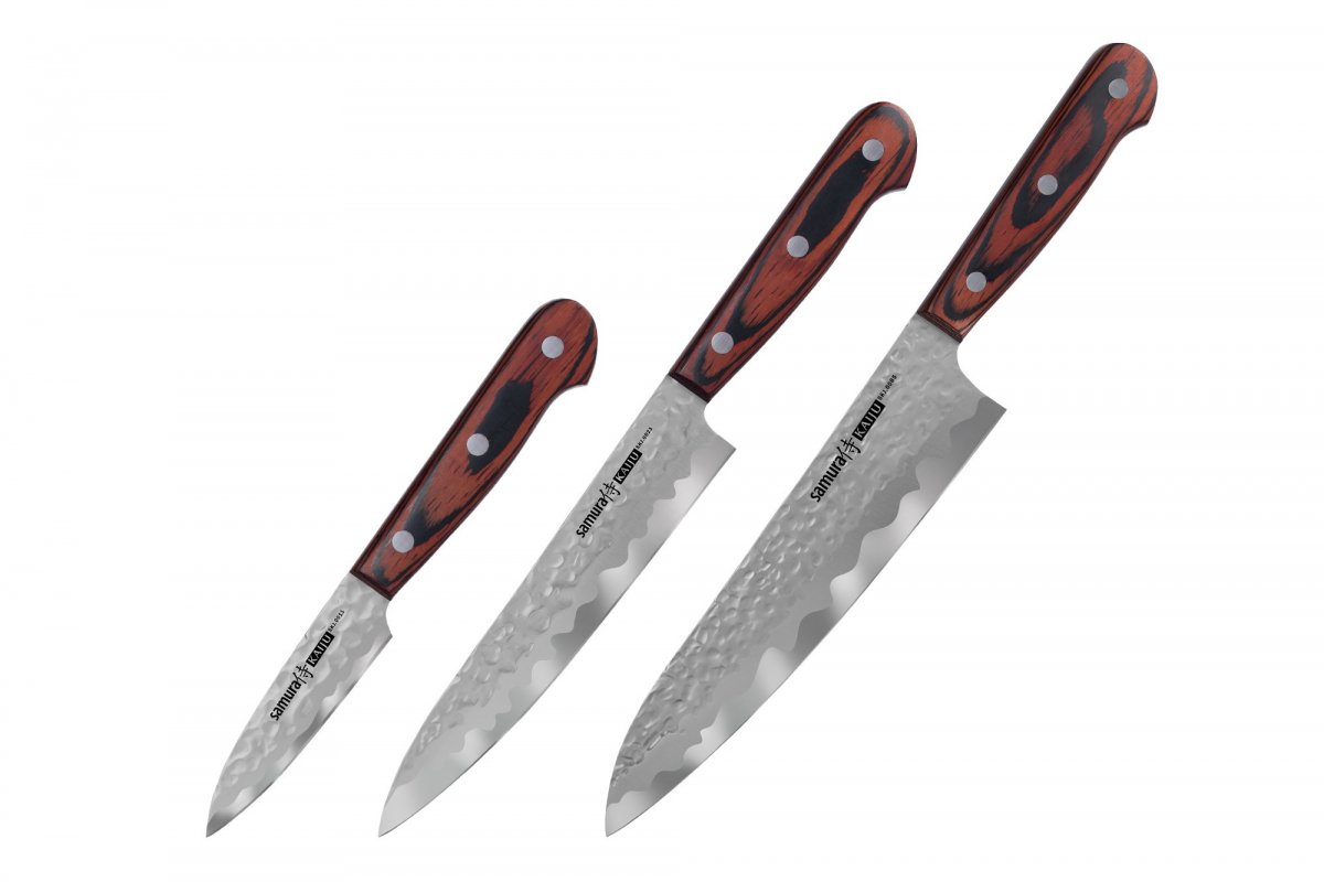 Samura - Kaiju Set 3 Cuchillos (Chef, Multiuso, Pelador Puntilla)
