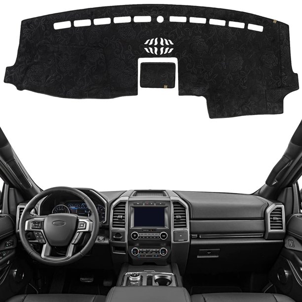 KEYOOG Cobertura para Tablero - Alfombra Antideslumbrante y Antideslizante (Flannel) para Ford F-150 2015‑2020 y Expedition 2018‑2020 (solo modelos con parlante central)